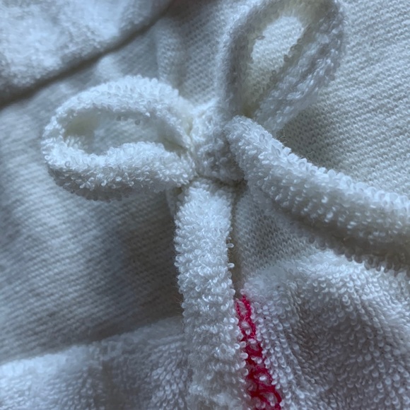 White Terry towel mini dress sundress with pockets S M - Picture 15 of 16